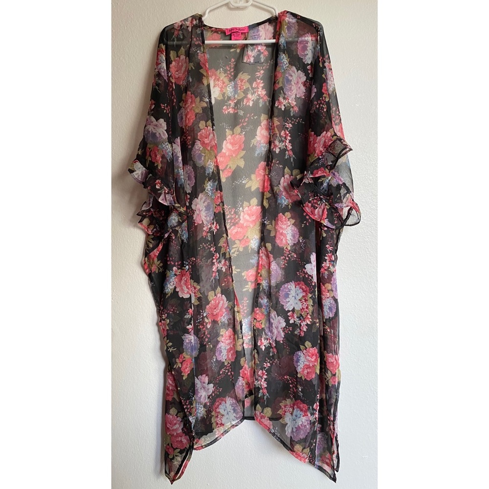Betsey Johnson Floral Kimono Cardigan